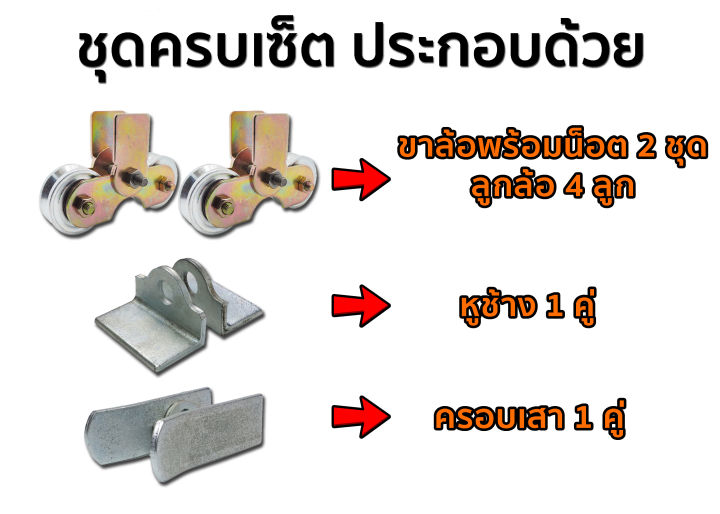 ล้อประตูรั้วครบเซ็ท-ชุดพร้อมใช้-ขนาด-4-นิ้ว-เลือกร่องที่ตัวเลือกนะครับ