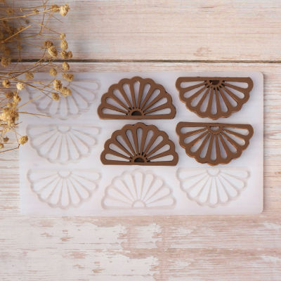 20.9*12.3cm Silicone Molds Chocolate Semicircle Fan Non-stick Ice Moulds Cake Bakeware Kitchen Baking Tools decoration 20.9*12.3cm
