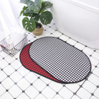 Spot parcel post Japanese and Korean New Plaid Bathroom Non-Slip Floor Mat Rubber Mat Bathroom Entrance Washstand Absorbent Floor Mat Wholesale