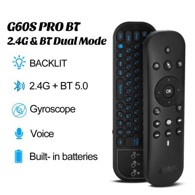 G60S PRO BT Remote Control Touch Panel 80 Keys 6-axis Gyro Air Mouse 2.4G BLE5.0 Dual Models Type C Charging G60SPRO RC