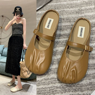 Kslm Baotou รองเท้าผู้หญิงแบบครึ่งทูโอ,รองเท้าแฟชั่นสไตล์เกาหลีสำหรับฤดูร้อน2023