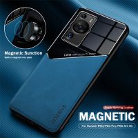 เคสแม่เหล็กยึดโทรศัพท์ฝาปิดโทรศัพท์หนังรถยนต์สำหรับ Huawei P60 Pro 4G,กันกระแทกกรอบนิ่ม TPU Coque Hauwei Huawey P 60 P60pro 4G