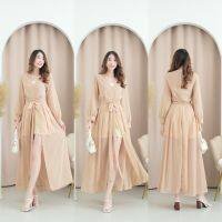 Dee-ya Shop เสื้อผ้าแฟชั่น Jumpsuit สีครีม พร้อมส่ง