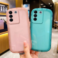 เคสใสสำหรับ VIVO V27e เคสโทรศัพท์ใสซิลิโคน TPU นิ่มป้องกันเลนส์สีลูกกวาดฝาหลัง Vivo V27e