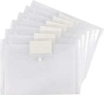 20 Pack Clear Document Folders Plastic Envelopes Poly Envelopes File  Envelopes with Label Pocket and Snap Button for Home Work Office  Organization 