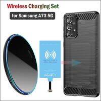 Qi Wireless Charging for Samsung Galaxy A73 5G Wireless Charger+Type-C Charging Receiver Adapter+Soft TPU Case