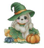 new Cross Stitch RS Pure Cotton Self-Made Cross Stitch with No Printed Patterns Halloween Pumpkin Rabbit