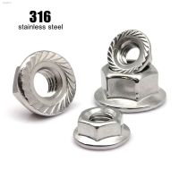 ✎▤ 2/10/20pcs High Quality M3 M4 M5 M6 M8 M10 M12 DIN6923 316 A4 Stainless Steel Hexagon Hex Head Serrated Lock Spinlock Flange Nut