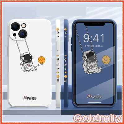 🔥 iPhone 13 เคสนักบินอวกาศลายแถบข้าง เคสซิลิโคนโทรศัพท์ขอบเหลี่ยมสำหรับ NASA Astronaut Case iPhone 13 Pro Max iPhone 12 Pro Max iPhone 11 Pro Max iPhone 7 Plus 8 Plus iPhone XR XS Max Mini SE 2020 เคสไอโฟน11 เคสไอโฟน13