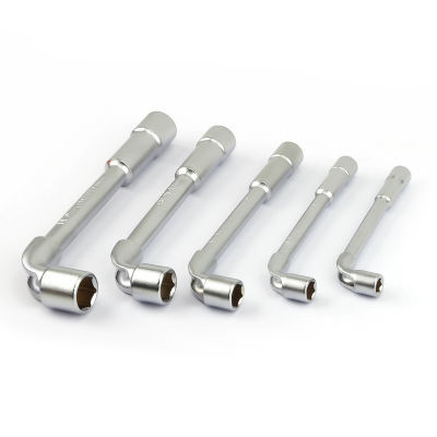 5Pcs Crv Frosted Surface Wrench L Type 7-Shaped Perforation Elbow Double Head Hexagon Socket Wrench Set 6 8 10 12 14mm