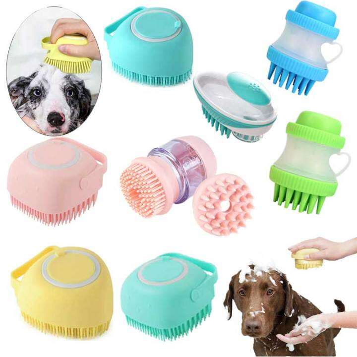 Cat Shampoo Massager Brush Cat Comb Grooming Scrubber Shower Brush for