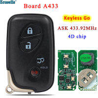 Oibwye 4ปุ่ม Keyless Go กุญแจรีโมตสมาร์ทถามชิป4D 433.92MHz สำหรับ Lexus IS ES GS LS460 B77EA P1 98บอร์ด A433