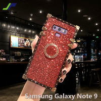 JieFie เคสซัมซุงโน้ต9/Note 8 / Note 10 / Note 10 Plus / Note 20 / Note 20 / Note 20เคสโทรศัพท์สี่เหลี่ยมแวววาวสุดหรูเคสป้องกันเต็มรูปแบบพร้อมขาตั้งวงแหวน