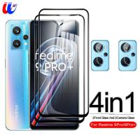 กระจกนิรภัย4in1 10D สำหรับ Realme 9 Pro + 9i 9 Pro Plus,ปกป้องเต็มหน้าจอฟิล์มกระจกใสฟิล์มเลนส์หลัง Realme 9pro + 8 5G 8i 8 Pro 7 7i 6 Pro 6i 5i