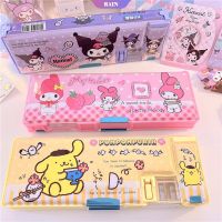 RF studio Sanrio Kawaii Cinnamoroll My Melody Kuromi กล่องดินสอ พิมพ์ลายการ์ตูน สองชั้น พร้อมกบเหลาดินสอ อุปกรณ์การเรียน [RAIN]