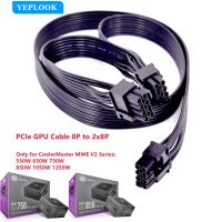 PCIe 8Pin To 2x8Pin (6 + 2Pin) GPU 60 + 20ซม.18AWG สำหรับ CoolerMaster MWE V2 Gold Modular 550W 650W 750W 850W 1050W 1250W