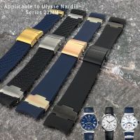 22มม. เหมาะสำหรับ Ulysse Nardin นาฬิกายางซิลิโคนนักดำน้ำสาย263สีดำสีน้ำตาลสีน้ำเงิน25*12มม. สายกันน้ำนาฬิกาข้อมือฟิตเนส CarterFa