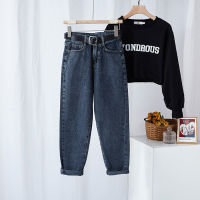 Women Streetwear High Waist Denim Jeans 2021 Vintage Blue Harem Jeans Female Lady Denim Pants