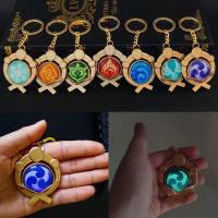 Gods Mondstadt Liyue Harbor Accessories Pendant Anime Keychain Genshin Element Vision Chain for Gifts