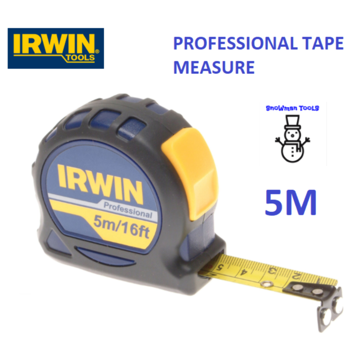 IRWIN PROFESSIONAL MEASURING TAPE 5 METER RULER MEASUREMENT 5M MEASURER ...