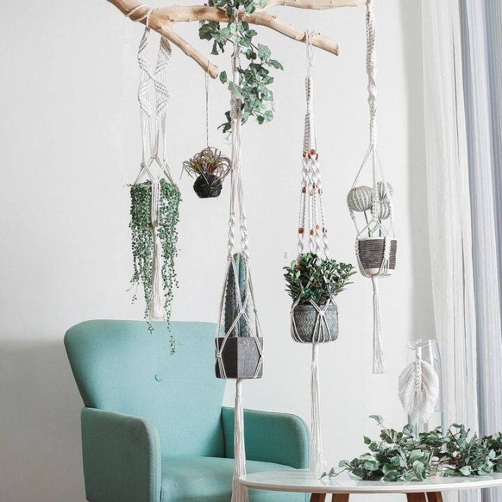 cw-gardening-hanging-basket-cotton-rope-hanger-pot-macrame-wall-boho-courtyard