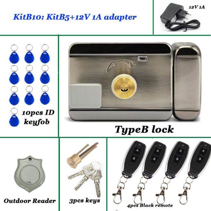 Wireless Remote Control Lock 125Khz ID Door Lock Key Unlock Gate Lock
