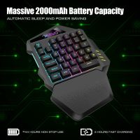 One Hand Mechanical Wireless Gaming Keyboard RGB Backlit Portable Mini Keyboard Game Controller For PC PS4 Gamer