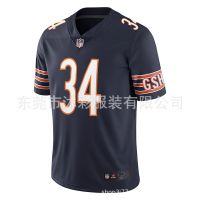 Nfl American Football Shirt Chicago Bears Chicago Bear 52  Khalil Mack Embroidered Jersey Men เสื้อบอลวินเทจ ชุดฟุตบอลผู้ชาย เสื้อกีฬาชายคอปก