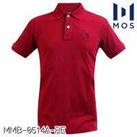 MOS เสื้อโปโลชายแฟชั่น ฟอกเซอร์ ผ้าคอตตอน 100% นุ่มฟู ใส่สบาย MMB-0514A-RE แดง