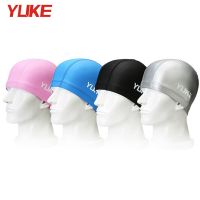 Adult Swimming Accessories PU Swim Pool Hat 2021 Men Women Ear Protection Non-slip Professional Swimming Cap YK21620 Swim Caps