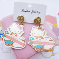 [??พร้อมส่งจากร้านไทย] Hello kitty ต่างหูคิตตี้ ต่างหูแป้นคิตตี้ สินค้าแฮนด์เมด นำเข้าจากต่างประเทศค่ะ วัสดุดีค่ะ