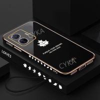 เคสโทรศัพท์ VIVO T1X 4G / T1 5G ปลอก VIVO Y21T Y33T Y01ใบเมเปิ้ลแฟชั่น Electroplated Soft Shell Protection Cover VIVOY01