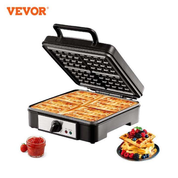 VEVOR Waffle Maker 1200W Square Waffle Iron NonStick Waffle Baker