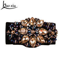 New Women Wide Elastic Belts brand Rhinestones Flower Belts Luxury Crystal Retro Girls jewelry Slim Waistband Belts accessories