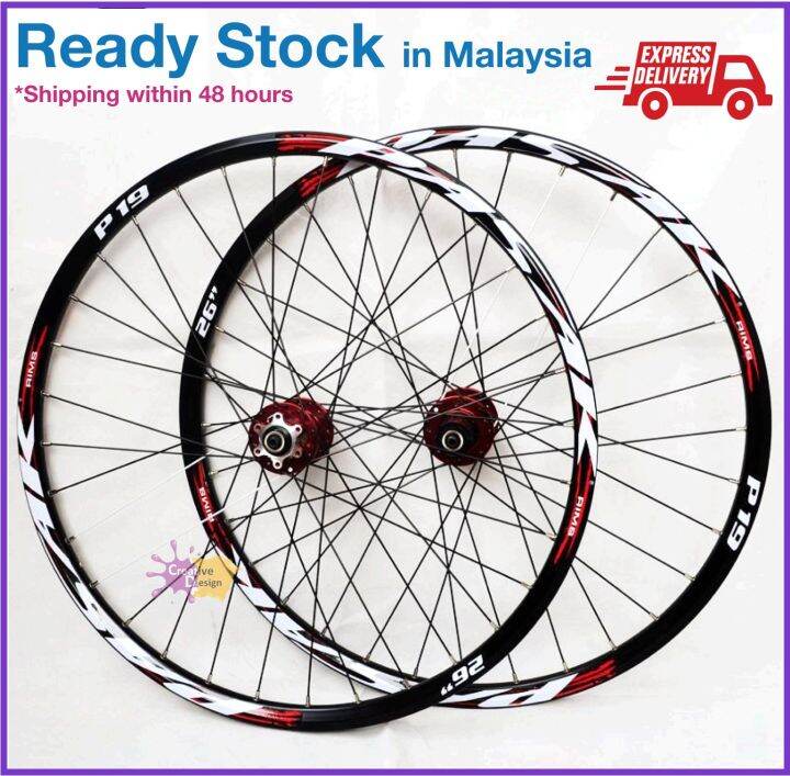 PASAK P19 MTB Mountain Bike Bicycle Front 2 Rear 4 Sealed Bearings Hub Wheel  Wheelset Rim | Lazada