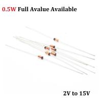 100pcs BZX55C2V/2V2/2V4/2V7/3/3V3/3V6/3V9/4V3/4V7/5V1/5V6/6V2/6V8/7V5/8V2/9V1/10V/11V/12V/13V/15V 1/2W Zener Diode DO-35Electrical Circuitry Parts