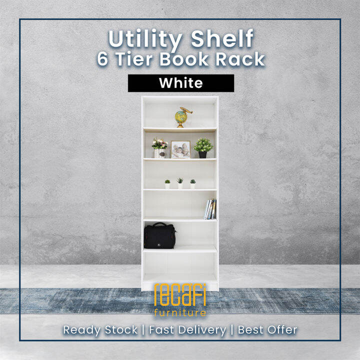 Recafi Furniture 6 Tier Book Shelf Rack Rak Buku Book Shelf Book