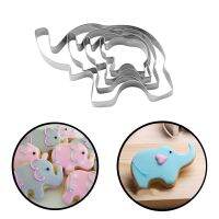 ELEGANT 4Pcs/set Animal Stainless Steel Cookie Cutters Elephant Shape Cake Fondant Biscuit Pastry Mould Baking Tool Kitchen Gadget