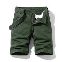 Pure Cotton Summer Mens Cargo Shorts Boys Casual Pocket Streetwear Plus Size Male Long Bermuda Shorts Blue Green