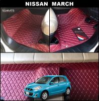 พรมปูพื้นรถยนต์ 6D NISSAN MARCH พรม6D QX สวยงาม เข้ารูป เต็มคัน 3ชิ้น