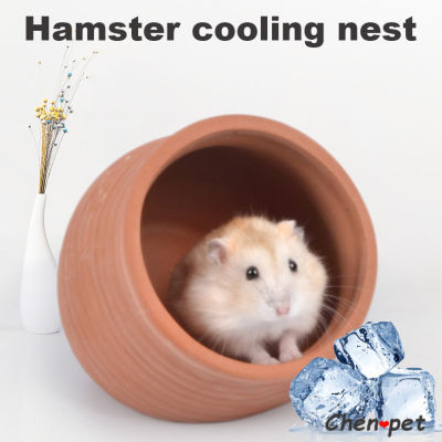 หนูแฮมสเตอร์ฤดูร้อนนอนรังสัตว์เลี้ยงขนาดเล็กระบายความร้อนเซรามิกกรงสำหรับ G Uniea หมูหนูแฮมสเตอร์อุปกรณ์ของเล่นที่ทำด้วยมือ
