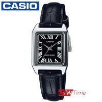 Casio Standard นาฬิกาข้อมือผู้หญิง สายหนัง รุ่น LTP-V007L-1BUDF (หน้าปัดดำ / เลขโรมัน)