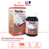 vitamin tổng hợp Pharvita Lọ 30 viên có thêm Beta Glucan, DHA và Coenzym, giảm mệt mỏi Bổ sung các loại vitamin
