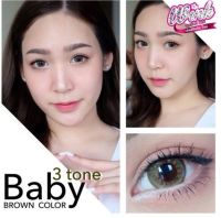 ? หายาก มีค่าสายตา ? Wink Baby 3 tone Gray Brown สายตาปกติ และ ค่าสายตาสั้น 0.00-10.00 คอนแทคเลนส์ ตาโต ลายฮิต Tiktok แถมตลับฟรี!!