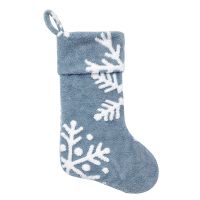 Christmas Stocking Snowflake Pattern Candy Sock Gift Bag Xmas Tree Hanging Decor Bag for Christmas Home Decoration