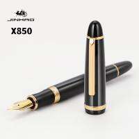 Jinhao X850 Fountain Pen Copper Barrel Gold Clip Iraurita Fine / Medium Nib for Writing Signature Office School A7326  Pens