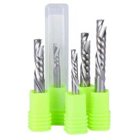 Hozly 20pcs 3.1 ถึง 6mm SHK Compression Milling Cutter One Flute Spiral Carbide CNC Router Bit Up Down Cut Woodwork End Mill เครื่องมือ