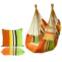 Portable Hammock Chair Hanging Rope Chair SwingStickPillows for Garden Indoor Outdoor Hammock Swings Travel Camping Lazy Chair