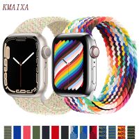 [HOT CHALIUIUILILXWE 607] สายถักสำหรับสายคาด Apple Watch 45มม. 41มม. 44มม. 40มม. 42มม. 38มม. ไนลอนยางยืดเดี่ยวกำไลข้อมือ IWatch Series 3 4 5 Se 6 7