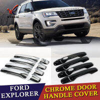 Fit For Fit Ford Explorer Sport 2016 2017 New ABS Chrome Car Door Handle Covers Trim Auto Accessories with Smart Holes 8pcs